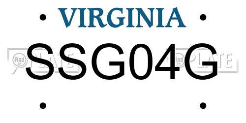 SSG04G Virginia License Plate