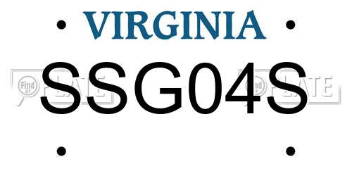 SSG04S Virginia License Plate