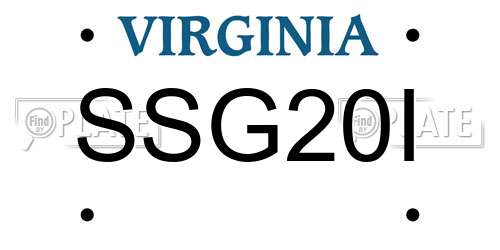 SSG20I Virginia License Plate