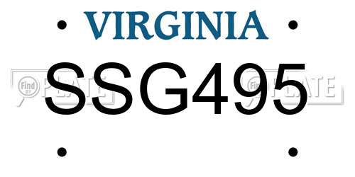 SSG495 Virginia License Plate