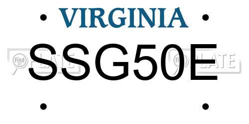SSG50E Virginia License Plate