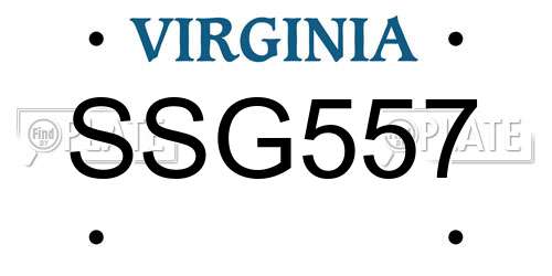 SSG557 Virginia License Plate