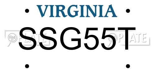 SSG55T Virginia License Plate