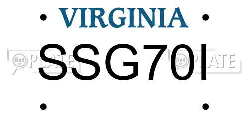SSG70I Virginia License Plate