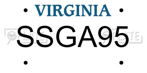 SSGA95 Virginia License Plate