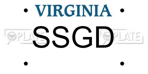 SSGD Virginia License Plate