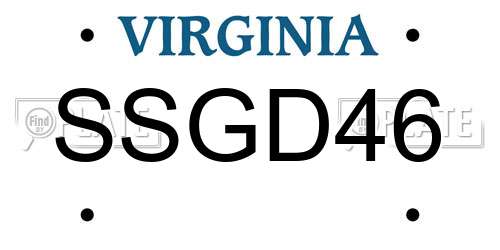 SSGD46 Virginia License Plate