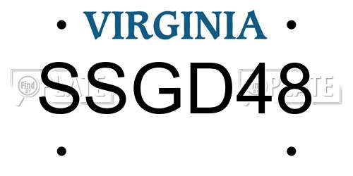 SSGD48 Virginia License Plate