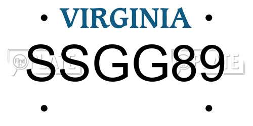 SSGG89 Virginia License Plate