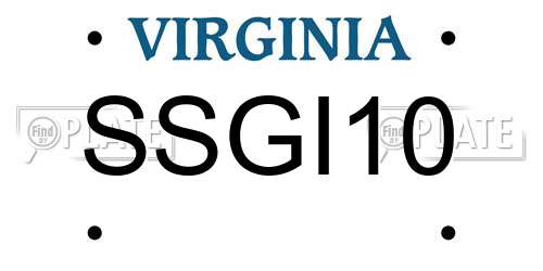 SSGI10 Virginia License Plate