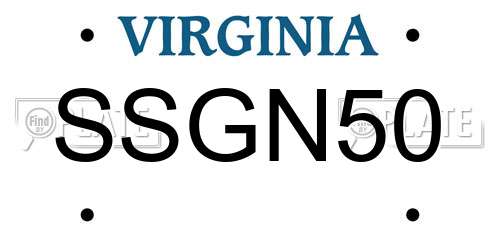 SSGN50 Virginia License Plate