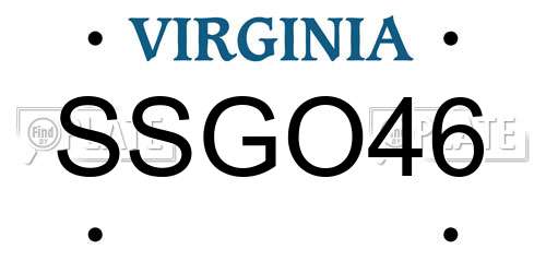 SSGO46 Virginia License Plate