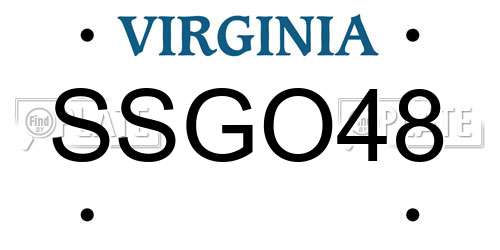 SSGO48 Virginia License Plate