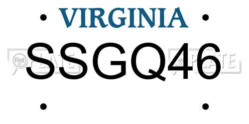 SSGQ46 Virginia License Plate