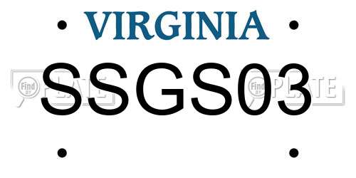 SSGS03 Virginia License Plate