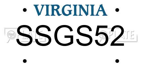 SSGS52 Virginia License Plate