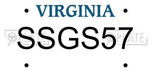 SSGS57 Virginia License Plate