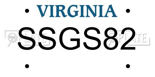 SSGS82 Virginia License Plate