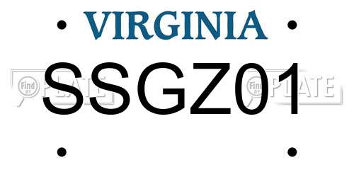 SSGZ01 Virginia License Plate