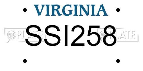 SSI258 Virginia License Plate