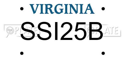 SSI25B Virginia License Plate