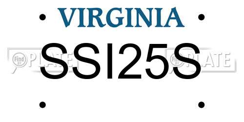 SSI25S Virginia License Plate