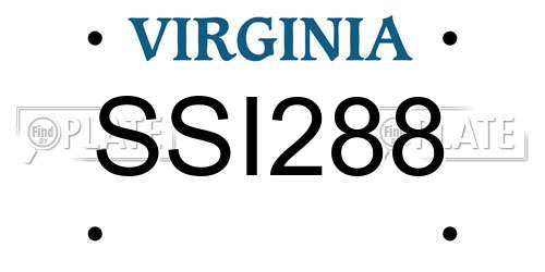 SSI288 Virginia License Plate