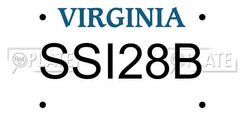 SSI28B Virginia License Plate