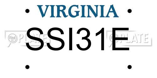 SSI31E Virginia License Plate