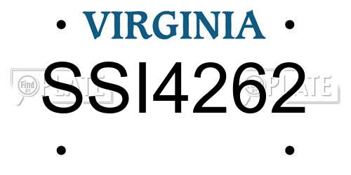 SSI4262 Virginia License Plate