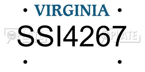 SSI4267 Virginia License Plate