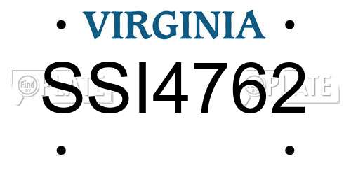 SSI4762 Virginia License Plate