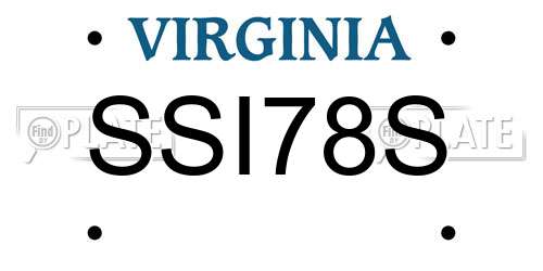 SSI78S Virginia License Plate