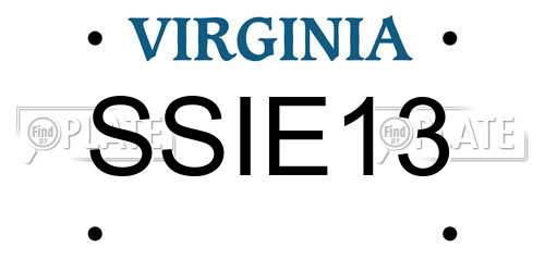 SSIE13 Virginia License Plate