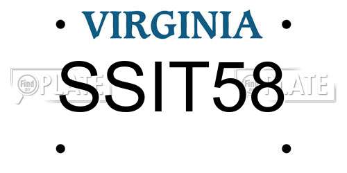 SSIT58 Virginia License Plate