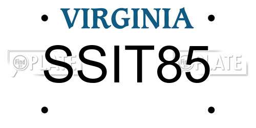 SSIT85 Virginia License Plate