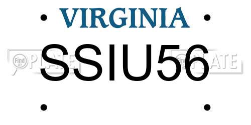 SSIU56 Virginia License Plate
