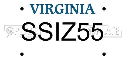 SSIZ55 Virginia License Plate