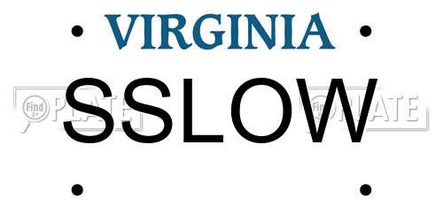 SSLOW Virginia License Plate