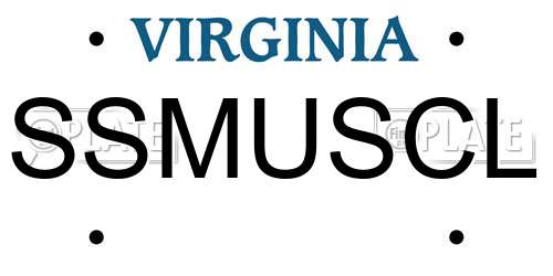 SSMUSCL Virginia License Plate