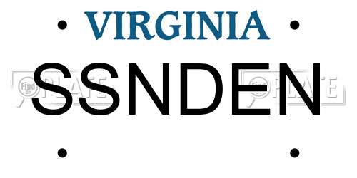 SSNDEN Virginia License Plate