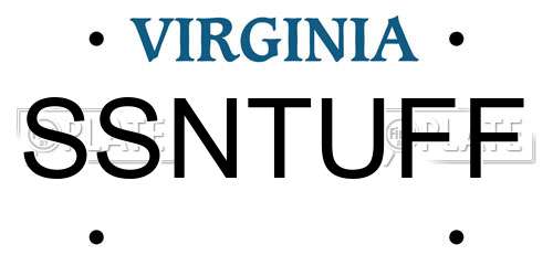 SSNTUFF Virginia License Plate