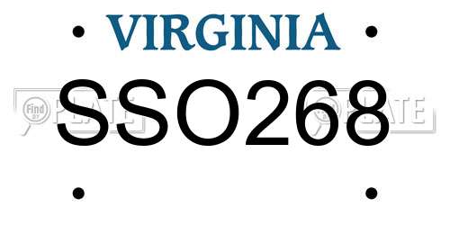 SSO268 Virginia License Plate