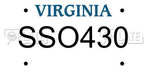 SSO430 Virginia License Plate
