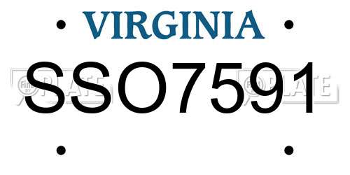 SSO7591 Virginia License Plate