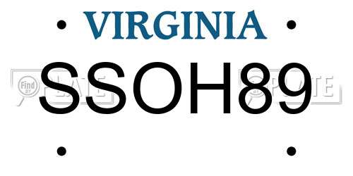 SSOH89 Virginia License Plate
