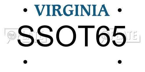 SSOT65 Virginia License Plate