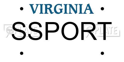 SSPORT Virginia License Plate