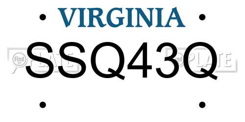 SSQ43Q Virginia License Plate