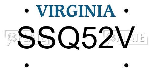 SSQ52V Virginia License Plate